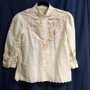 Cream Retro HANDMADE Blouse